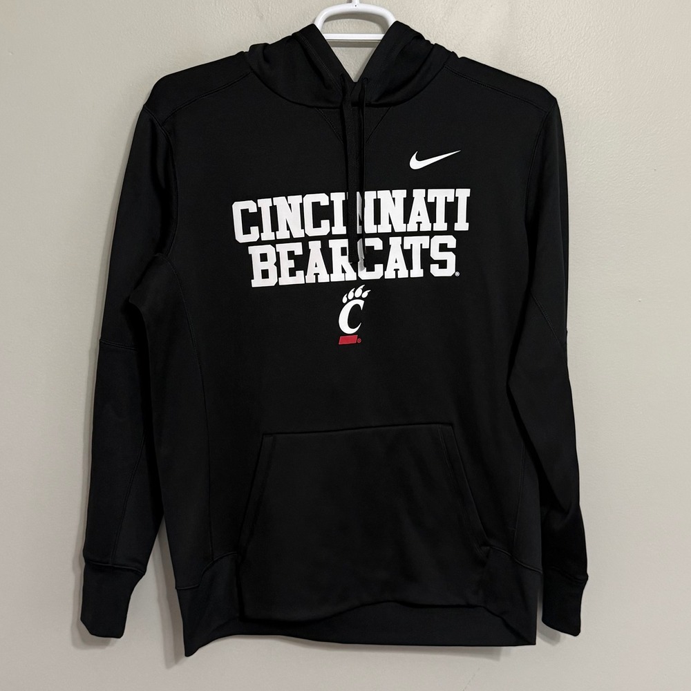 Nike Therma-Fit Mens Large Cincinnati Bearcats Black Fleece Hoodie Sweatshirt - Picture 2 of 7